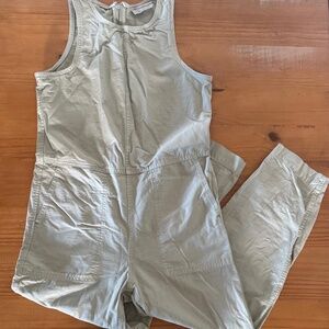 Everlane, The Fatigue Barrel Jumpsuit, Cotton/Linen, Light Sage, Size 4